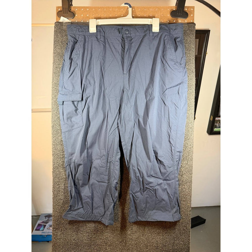 L.L.Bean Vista Trekking Capri Pants Womens 1X Plus Gray Hiking Cargo 516921